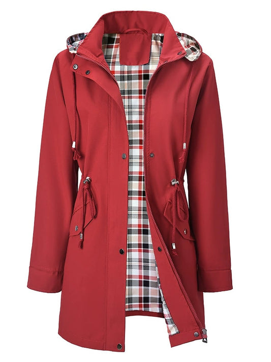 🧥LETZTER TAG 50 % RABATT🌧️💧Ultimative karierte wasserdichte Jacke für Damen🍃