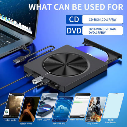 💘 Valentinstagsangebot: 50% Rabatt!💿 USB-Externes CD/DVD-Laufwerk – Plug & Play für alte Fotos, Musik & Dateien (ohne Laufwerk am Laptop?) ✨