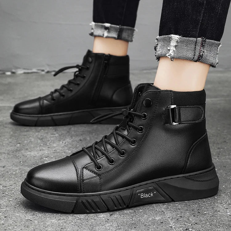 Herren lässige vielseitige echte Lederstiefel