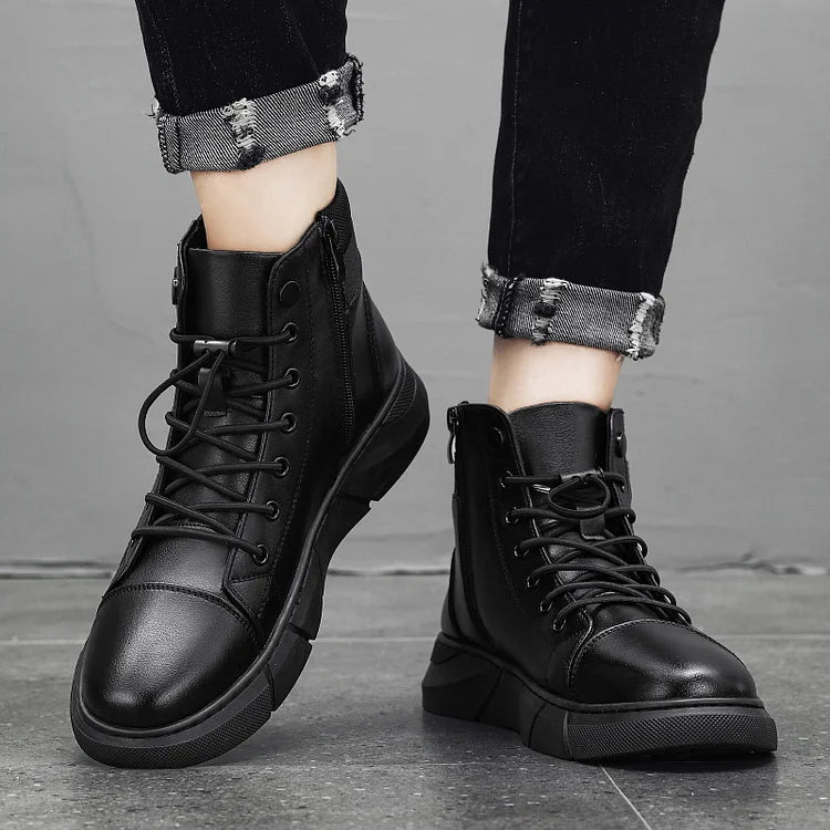 Herren lässige vielseitige echte Lederstiefel
