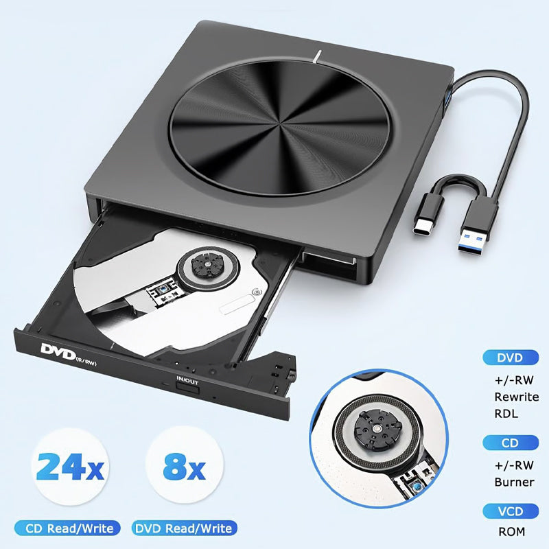 💘 Valentinstagsangebot: 50% Rabatt!💿 USB-Externes CD/DVD-Laufwerk – Plug & Play für alte Fotos, Musik & Dateien (ohne Laufwerk am Laptop?) ✨