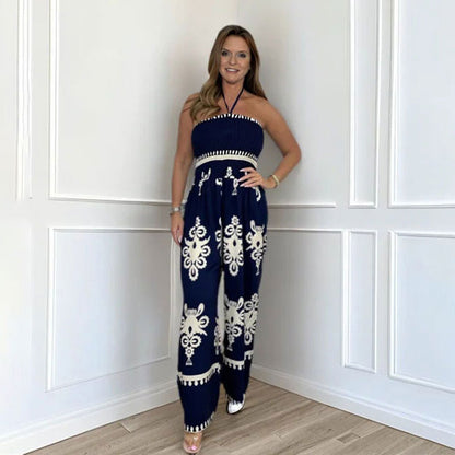 🌞Frühlingserwachen: 50% Rabatt!✨ Damen Ärmelloser Neckholder-Jumpsuit mit weitem Bein – Figurschmeichelnd, komfortabel & vielseitig für Frühling & Sommer