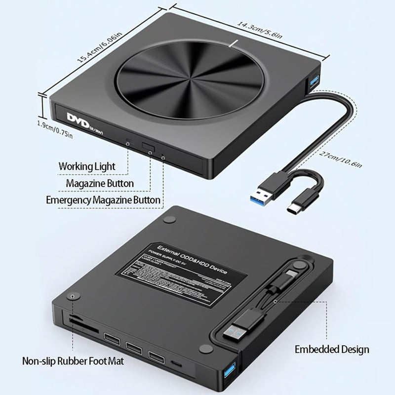 💘 Valentinstagsangebot: 50% Rabatt!💿 USB-Externes CD/DVD-Laufwerk – Plug & Play für alte Fotos, Musik & Dateien (ohne Laufwerk am Laptop?) ✨