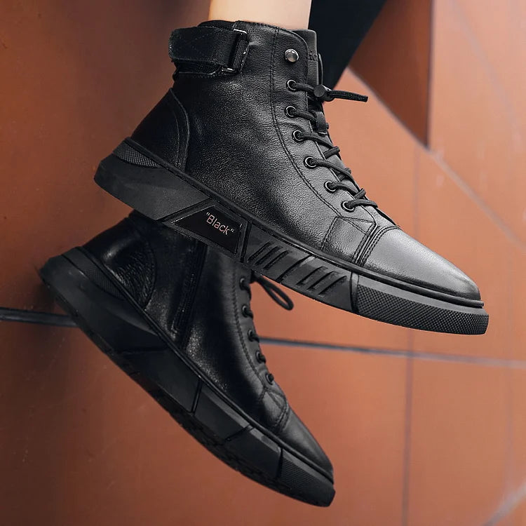 Herren lässige vielseitige echte Lederstiefel