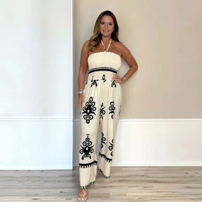 🌞Frühlingserwachen: 50% Rabatt!✨ Damen Ärmelloser Neckholder-Jumpsuit mit weitem Bein – Figurschmeichelnd, komfortabel & vielseitig für Frühling & Sommer