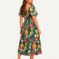 ⏰Sommer Heißer Verkauf 70% RABATT💃Geblümtes Smock-Kleid mit eckigem Ausschnitt und Taschen