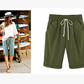 Plus Größe Solid Farbe Elastische Taille Lose Cropped Shorts