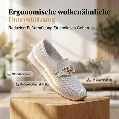 Lässige Strickmokassins für Damen mit Metallschnalle