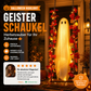 👻 Hängender Halloween-Geist auf Schaukel mit ferngesteuerter LED-Beleuchtung & Ahornblättern