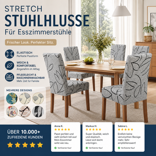 💫 Aktion: 1+1 gratis!⏰🔥NUR FÜR KURZE ZEIT 50% RABATT!🔥ÜBER 50.000 VERKAUFT!🪑Stretch Stuhlhusse für Esszimmerstühle