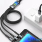📱100W Transparentes, leuchtendes 3-in-1-Datenkabel mit superschneller Aufladung