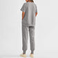 Lässiges, locker sitzendes zweiteiliges Trainingsanzug-Set für Damen aus T-Shirt und Hose