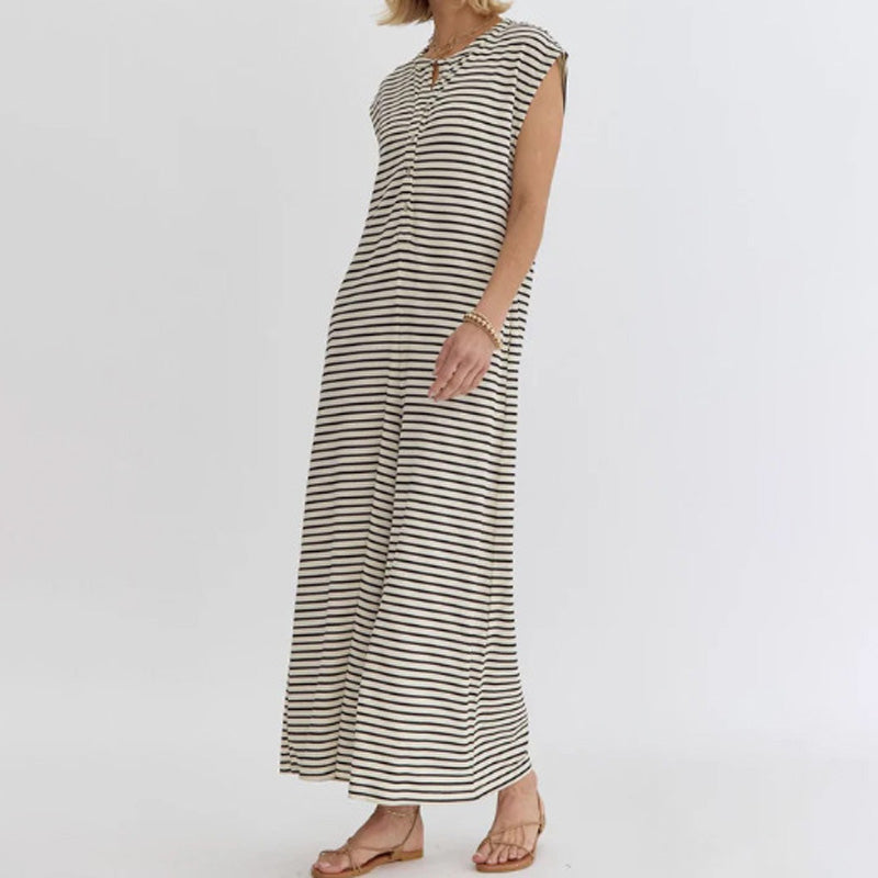 🌞Frühlingserwachen: 50% Rabatt!☕️Oversized Streifen-Jumpsuit: Luftig, Zeitlos & Absolut Bequem