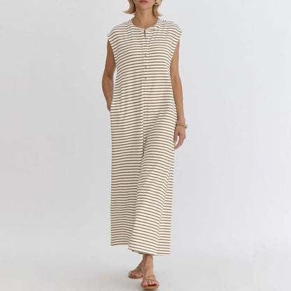 🌞Frühlingserwachen: 50% Rabatt!☕️Oversized Streifen-Jumpsuit: Luftig, Zeitlos & Absolut Bequem