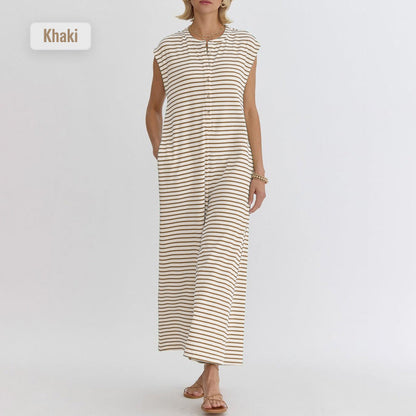🌞Frühlingserwachen: 50% Rabatt!☕️Oversized Streifen-Jumpsuit: Luftig, Zeitlos & Absolut Bequem