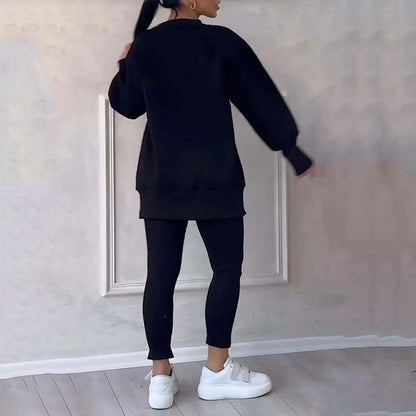 Lässiges Sweatshirt-Leggings-Set für Damen