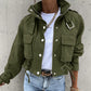 🌞Frühlingserwachen: 50% Rabatt!🎉Urban Utility Kurzjacke "Military Chic" – Mit Stehkragen & verstellbarem Kordelzug