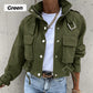 🌞Frühlingserwachen: 50% Rabatt!🎉Urban Utility Kurzjacke "Military Chic" – Mit Stehkragen & verstellbarem Kordelzug