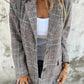 🥰Saisonangebot zum Super-Sonderpreis🥰Lässiger karierter Blazer mit Revers