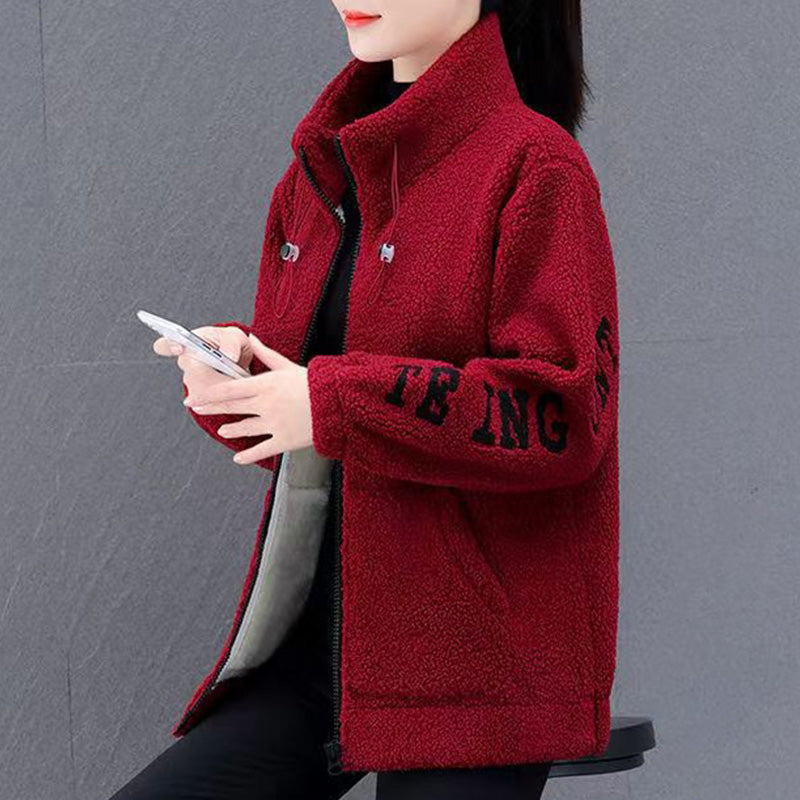 🍂Damen Stehkragen Fluff Jacket