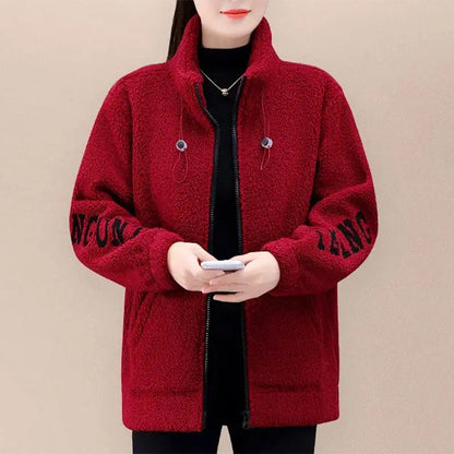 🍂Damen Stehkragen Fluff Jacket