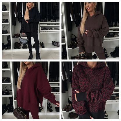 🎅Weihnachtsvorverkauf🎁 Oversize-Hoodie und Leggings-Set für Damen
