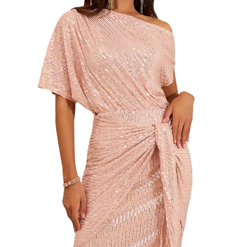 ⏳Begrenzte Zeit 50% Rabatt💥Party- und Clubkleid mit One-Shoulder-Träger und funkelnden Pailletten für Damen✨