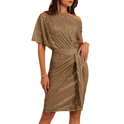 ⏳Begrenzte Zeit 50% Rabatt💥Party- und Clubkleid mit One-Shoulder-Träger und funkelnden Pailletten für Damen✨