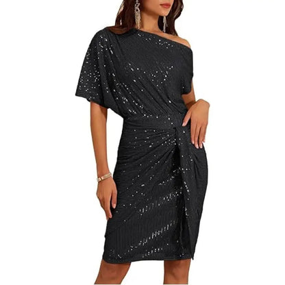 ⏳Begrenzte Zeit 50% Rabatt💥Party- und Clubkleid mit One-Shoulder-Träger und funkelnden Pailletten für Damen✨