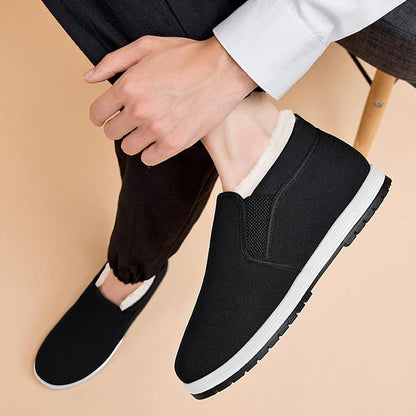 Superwarme, rutschfeste Baumwollschuhe für Herren mit Kunstfellfutter 【2 KAUFEN, VERSAND KOSTENLOS】