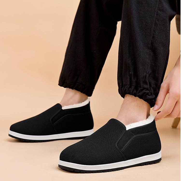Superwarme, rutschfeste Baumwollschuhe für Herren mit Kunstfellfutter 【2 KAUFEN, VERSAND KOSTENLOS】