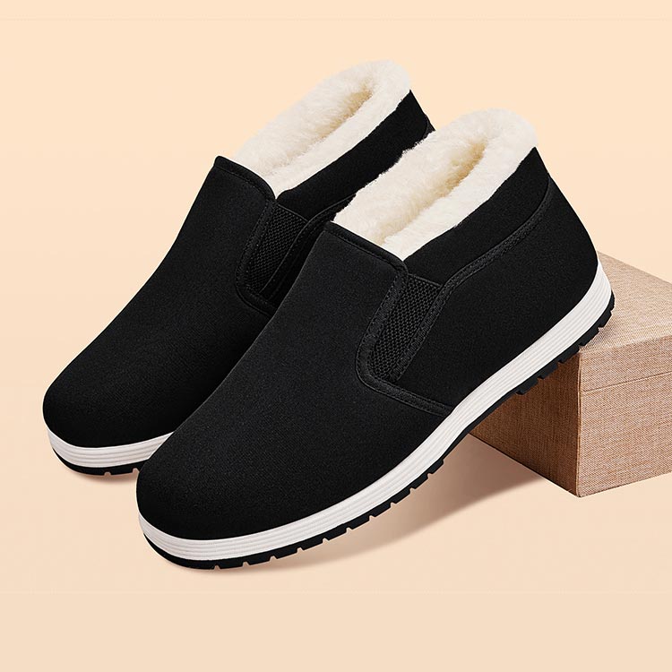 Superwarme, rutschfeste Baumwollschuhe für Herren mit Kunstfellfutter 【2 KAUFEN, VERSAND KOSTENLOS】