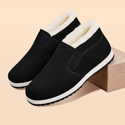 Superwarme, rutschfeste Baumwollschuhe für Herren mit Kunstfellfutter 【2 KAUFEN, VERSAND KOSTENLOS】