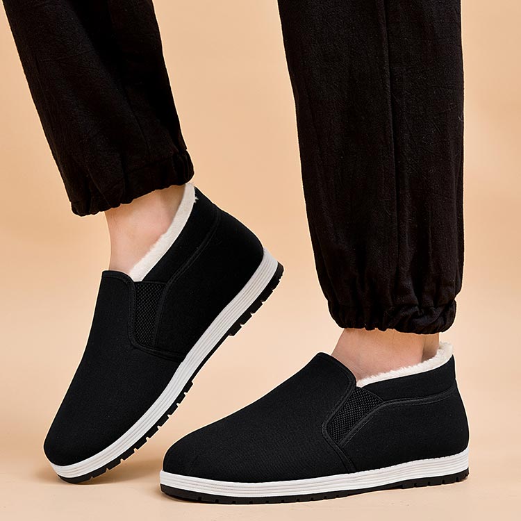 Superwarme, rutschfeste Baumwollschuhe für Herren mit Kunstfellfutter 【2 KAUFEN, VERSAND KOSTENLOS】