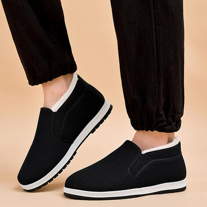 Superwarme, rutschfeste Baumwollschuhe für Herren mit Kunstfellfutter 【2 KAUFEN, VERSAND KOSTENLOS】