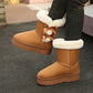 Damen Plüsch Schleife Klassischer Absatz Schneestiefel