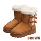 Damen Plüsch Schleife Klassischer Absatz Schneestiefel