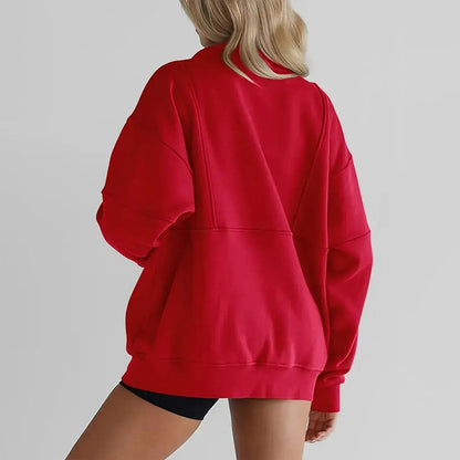 🍂🍁Herbstschlussverkauf 49 % RABATT💖 Lässige Revers-Oberteile mit halbem Reißverschluss für Damen