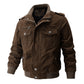 Herren Militärjacke mit Stehkragen und Reißverschluss