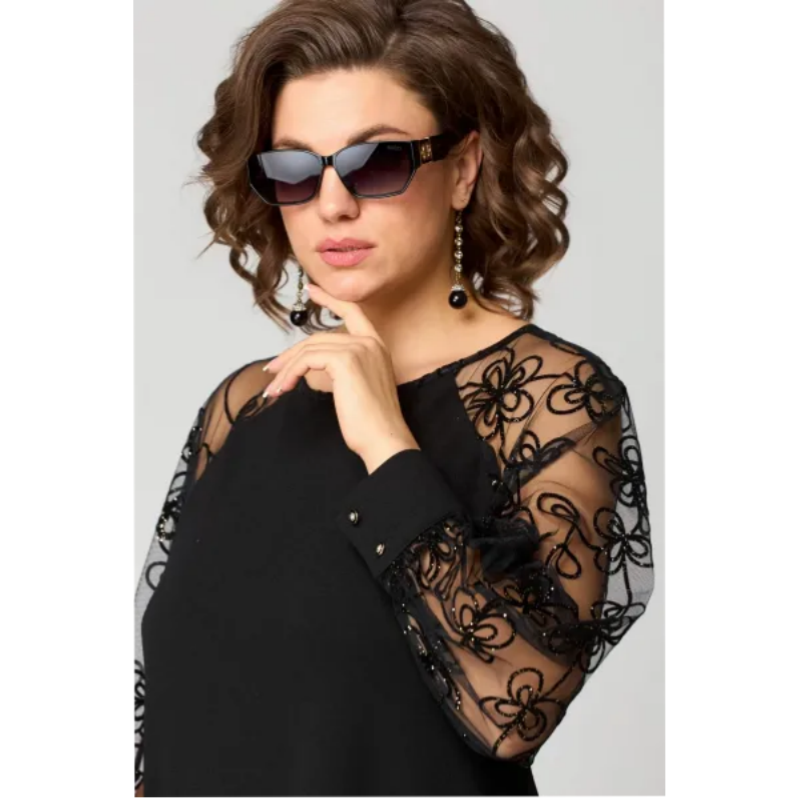 🌞Frühlingserwachen: 50% Rabatt!!👗 Damen Spitzen-Patchwork-Kleid: Langärmelig & Knielang – Elegant für Tag & Abend