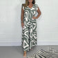 ✨ Damen-Overall in Übergröße – geraffte, weite Beine + geometrischer Print, leicht und stilvoll.