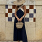 🌞Frühlingserwachen: 50% Rabatt!💕Sommer-Traum: Elegantes Neckholder-Maxikleid mit Kontrast-Design
