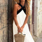 🌞Frühlingserwachen: 50% Rabatt!💕Sommer-Traum: Elegantes Neckholder-Maxikleid mit Kontrast-Design