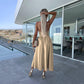 🌴2025 Sommerneuheiten – 50 % Rabatt☀️Damen Spaghettiträger Kleid mit hohem Schlitz 👗💖