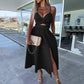 🌴2025 Sommerneuheiten – 50 % Rabatt☀️Damen Spaghettiträger Kleid mit hohem Schlitz 👗💖