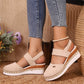 Geschlossene Zehen Riemchensandalen mit niedrigem Keil