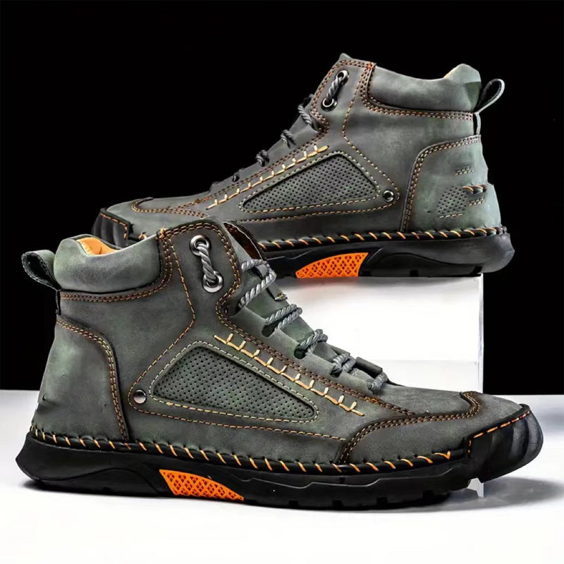 ⏳Begrenzte Zeit 50% Rabatt💥Stilvolle handgenähte Herrenstiefel mit flacher Sohle