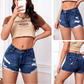 🌞Frühlingserwachen: 50% Rabatt!🏖️High-Waist Denim Shorts "Curve-Chic": Super-Stretch & Vintage-Look