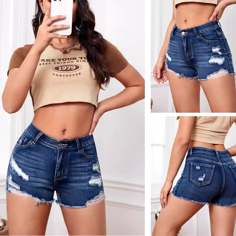 🌞Frühlingserwachen: 50% Rabatt!🏖️High-Waist Denim Shorts "Curve-Chic": Super-Stretch & Vintage-Look