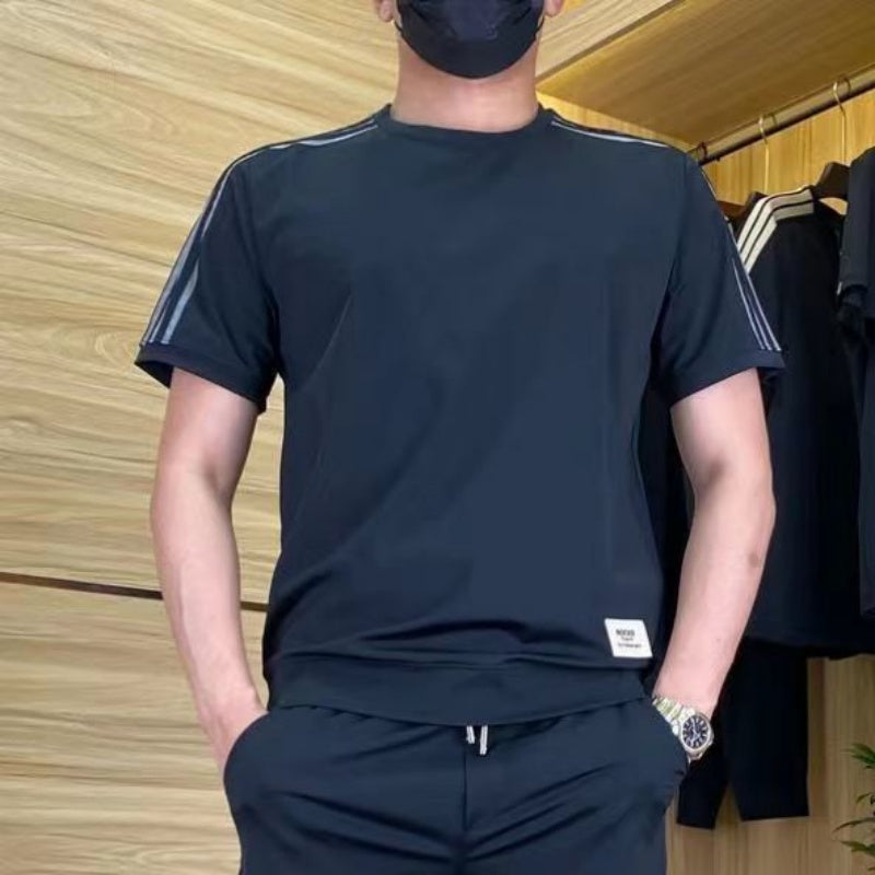 Herren High Stretch Kurzarm-Top & Jogginghose 2er-Set